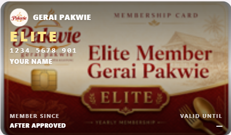 Gerai Pakwie Elite membership card