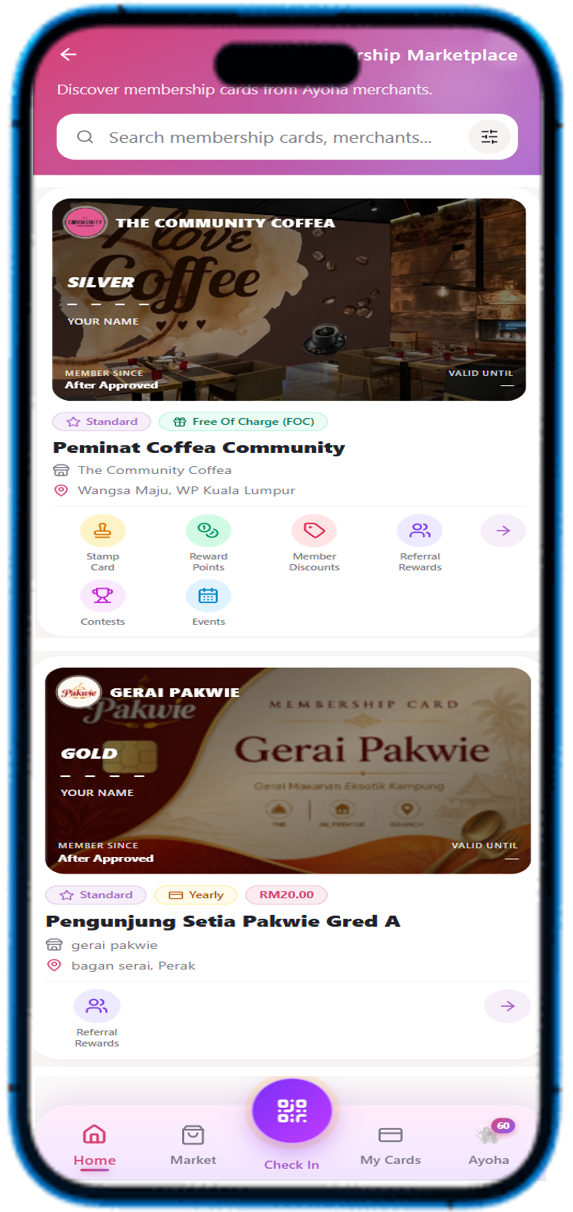 Ayoha Engage membership marketplace