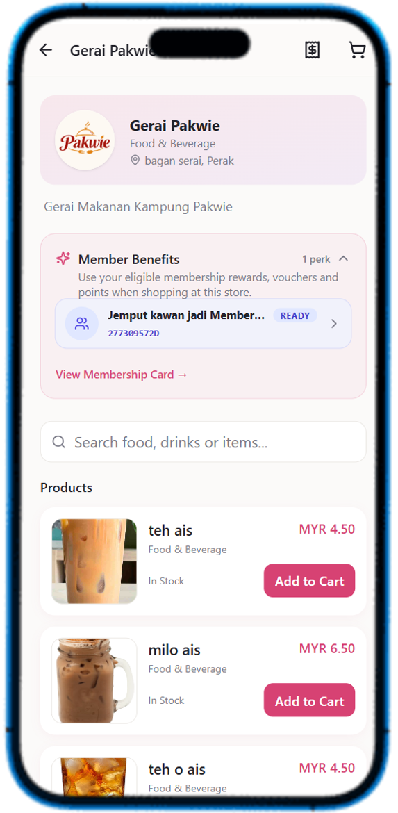 Ayoha Store member view